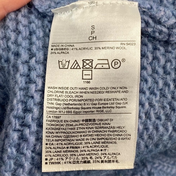 ❄️Banana Republic - Mixed Stitch Turtleneck Sweater in Blue Size S - Picture 4 of 5